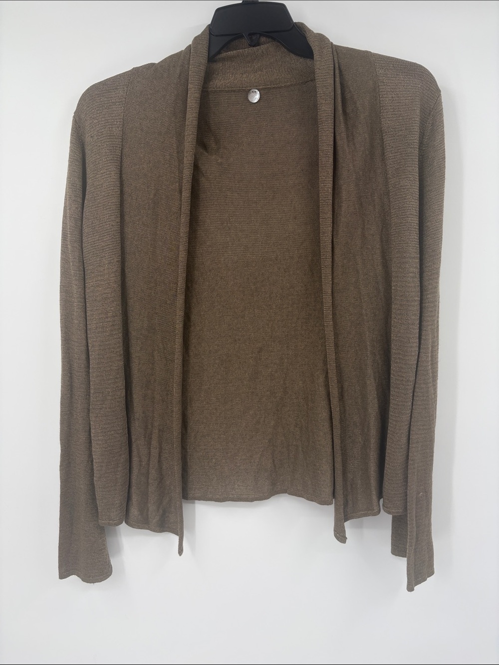 Margaret O’Leary Metallic Knit Open Sweater Size Medium